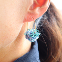 OYA Tatting lace earrings [MILEFEUILLE] Lavender 第4張的照片