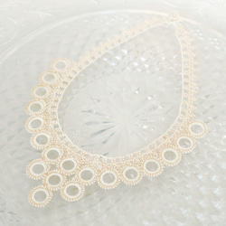 OYA crochet 47cm necklace [Bib Ring] Ivory 第3張的照片