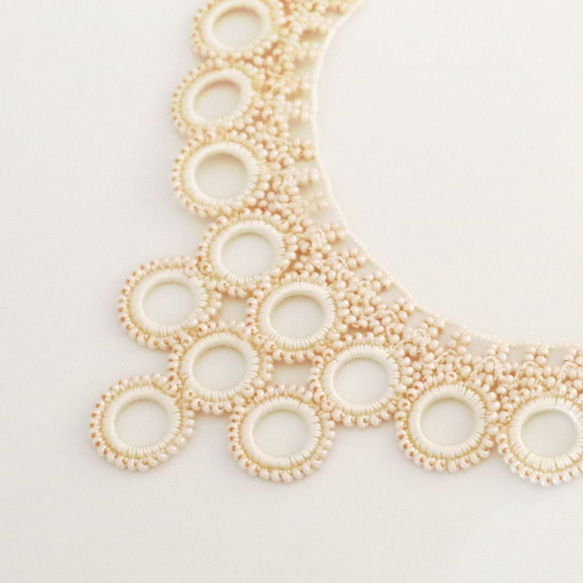 OYA crochet 47cm necklace [Bib Ring] Ivory 第4張的照片
