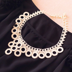 OYA crochet 47cm necklace [Bib Ring] Ivory 第5張的照片