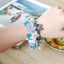 OYA crochet bracelet [BIJOU] Frosty Gray 第1張的照片