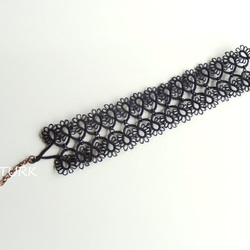 縫製蕾絲手鍊“ W蕾絲”黑色 第2張的照片
