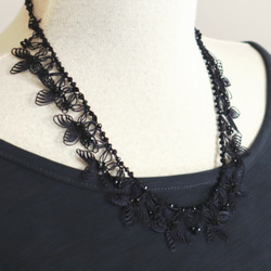OYA Needlelace Necklace [STELLA] Black 第4張的照片