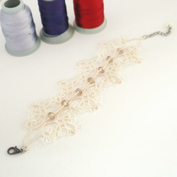 OYA Tatting lace bracelet [ROYAL] Ivory 第2張的照片