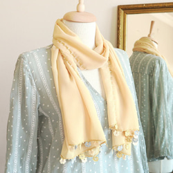 [Resale] Chiffon shawl [MARY] Dandelion Yellow 第4張的照片