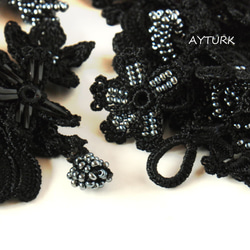 OYA crochet bracelet [BIJOU] Black 第4張的照片