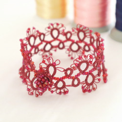 OYA Tatting lace Bracelet [LACE] Rose Pink 第1張的照片