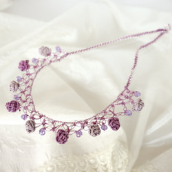 OYA crochet 45cm Necklace [ROSE Crystal] Misty Mauve 第2張的照片