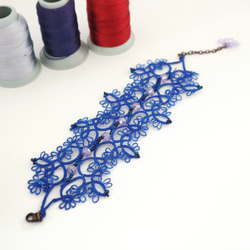 OYA Tatting lace bracelet [ROYAL] Royal Blue 第2張的照片