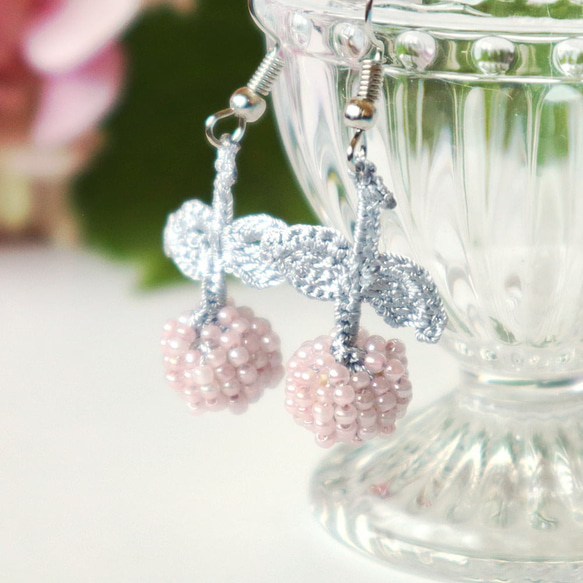 OYA crochet earrings [BERRY] Frosty Pink 第1張的照片