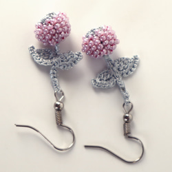 OYA crochet earrings [BERRY] Frosty Pink 第2張的照片