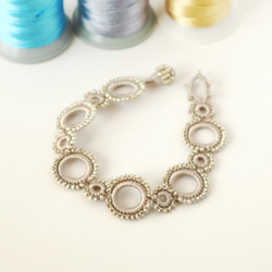 OYA crochet bracelet [RING] Beige & Silver 第1張的照片