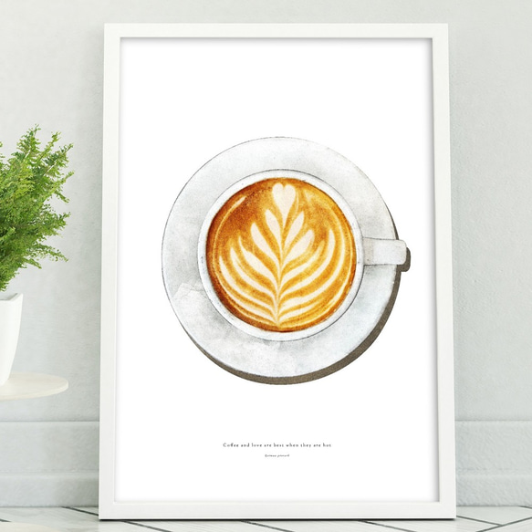 アートポスター/ Caffè Latte　おしゃれインテリア・北欧、モノトーン好きの方に☆ 1枚目の画像