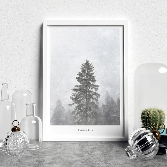 アートポスター/ Whitish tree　おしゃれインテリア・北欧、モノトーン好きの方に☆ 2枚目の画像