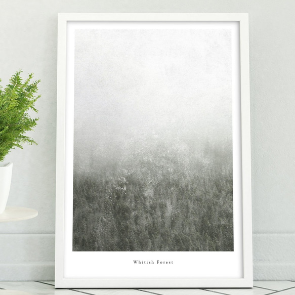 アートポスター/ Whitish forest　おしゃれインテリア・北欧、モノトーン好きの方に☆ 1枚目の画像