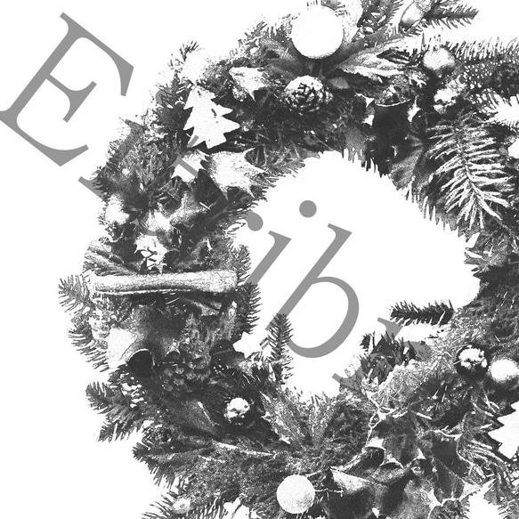 アートポスター/ Christmas wreath　おしゃれインテリア・北欧、モノトーン好きの方に☆ 3枚目の画像