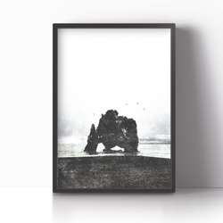 アートポスター/ Black sand beach No.1　おしゃれインテリア・北欧、モノトーン好きの方に☆ 5枚目の画像