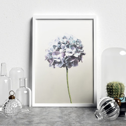 アートポスター/ Blue hydrangea　おしゃれインテリア・北欧、モノトーン好きの方に☆ 2枚目の画像