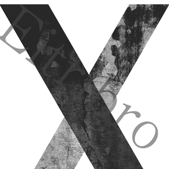 アートポスター/ALPHABET COLLECTION:X おしゃれインテリア・北欧、モノトーン好きの方に☆ 3枚目の画像
