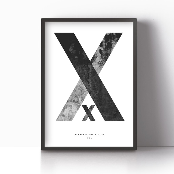 アートポスター/ALPHABET COLLECTION:X おしゃれインテリア・北欧、モノトーン好きの方に☆ 5枚目の画像