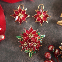 【十二月生日花】一品紅胸針聖誕 第9張的照片
