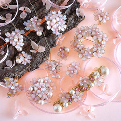 可調長度的棉質珍珠和櫻花項鍊，也可作為禮物 第14張的照片