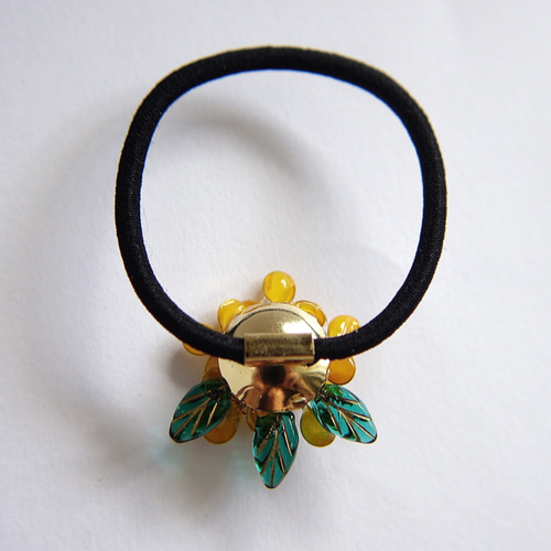 金木犀のヘアゴム 秋 10月 誕生日花 ヘアゴム ちくわ