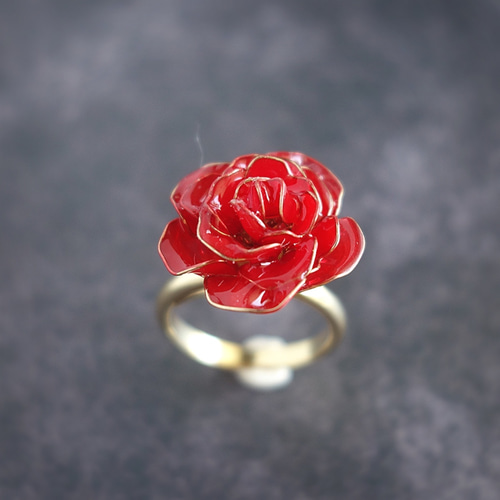 グランドセール 赤い薔薇のリング フリーサイズ 指輪・リング ちくわ アクセサリー
