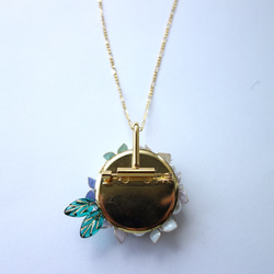 繡球花和棉珍珠兩用胸針和項鍊 第8張的照片