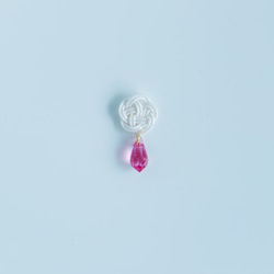 再販★水引お花とスワロのマスクチャーム【ピンク】 6枚目の画像