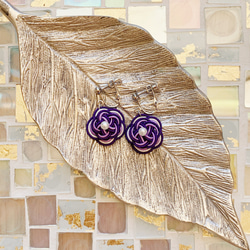 再次上架☆水木花三維立體耳環紫色 第4張的照片