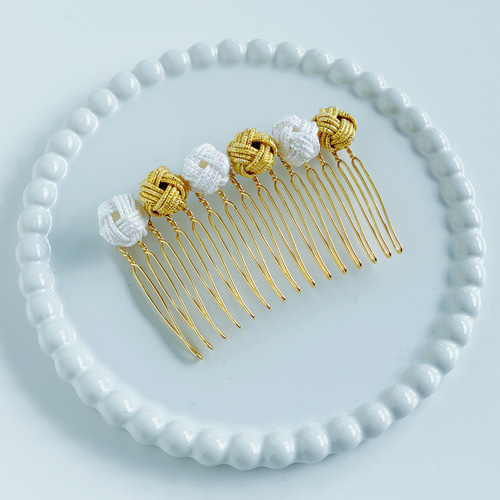 再販☆水引玉結びのコーム その他ヘアアクセサリー 水引東京