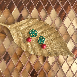 水木花和棉珍珠耳環[聖誕節] 第3張的照片