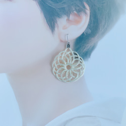 再次上架 ☆ Mizuhiki Mandala 耳環 [珍珠] 第5張的照片