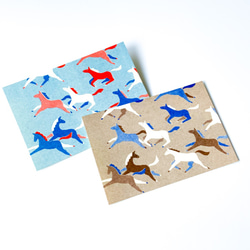 駆ける馬のポストカード(青)3枚セット 3枚目の画像