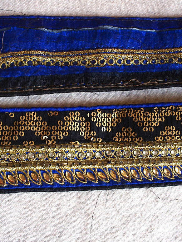 1m インド刺繍リボン スパンコール ビーズ ブレード  民族衣装 6枚目の画像