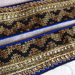 1m インド刺繍リボン スパンコール ビーズ ブレード  民族衣装 8枚目の画像