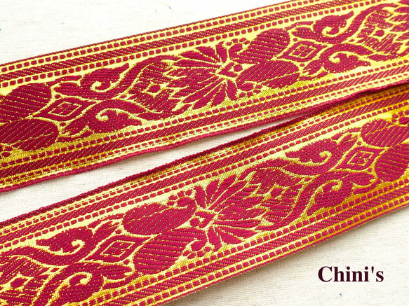1m インド刺繍テープ チロリアンテープ 40 リボン 1枚目の画像