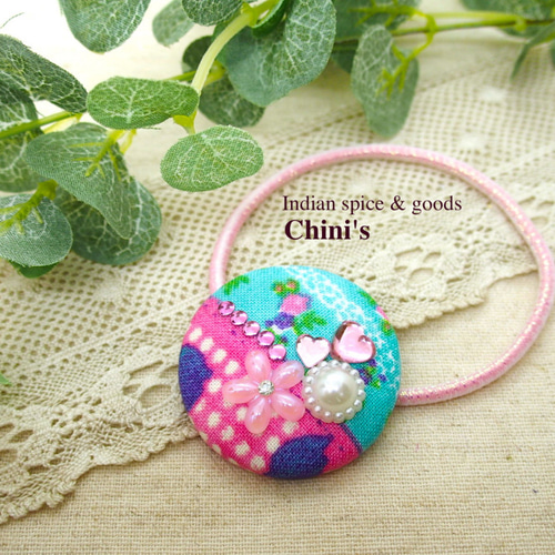 38-144くるみボタンヘアゴム 花柄 くるみボタンヘアゴムSET | T-zac.made