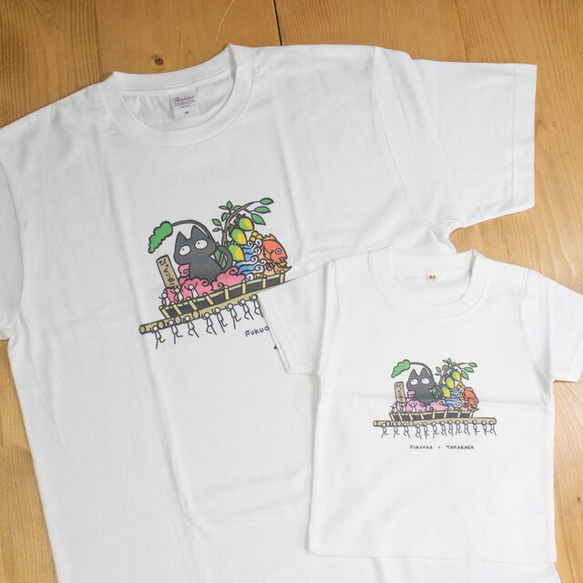 びっくりねこ。 YAMAKASA キッズTシャツ 福岡 山笠 80サイズ 90サイズ 100サイズ 3枚目の画像