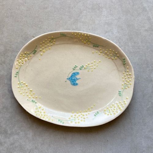 石黒美佐緒　ミモザ　オーバル皿 ミモザ オーバル皿（24㎝） 大皿 石黒 美佐緒 通販 11368692