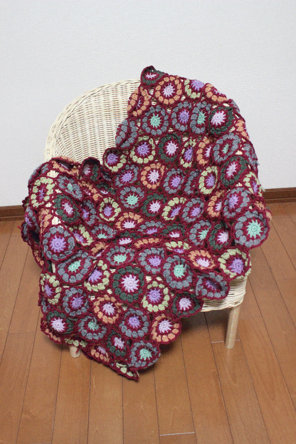 まるモチーフのひざかけ　【blanket-002】 1枚目の画像