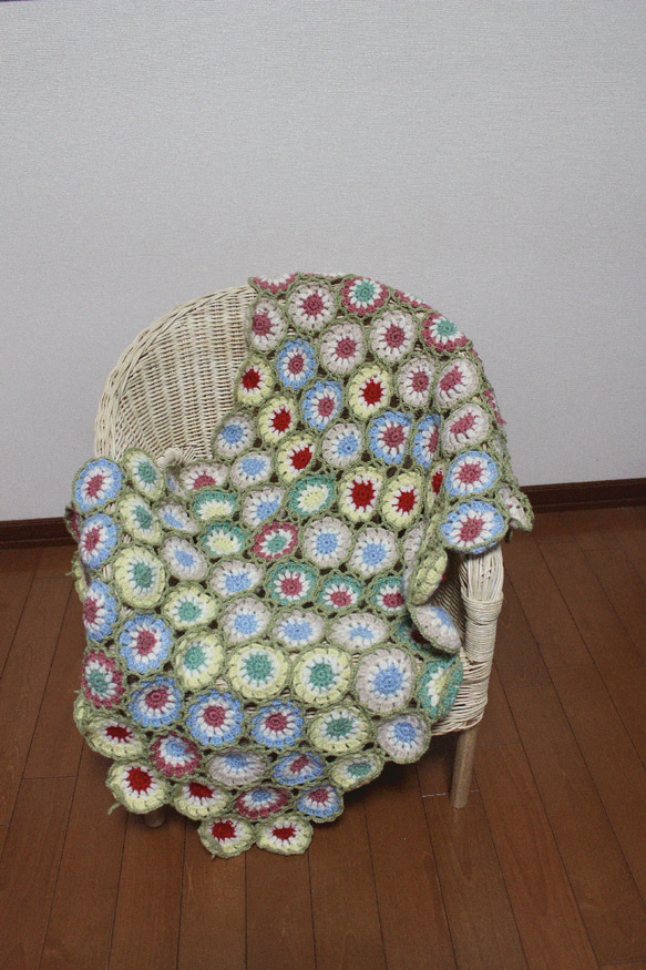 まるモチーフのひざかけ　【blanket-003】 1枚目の画像