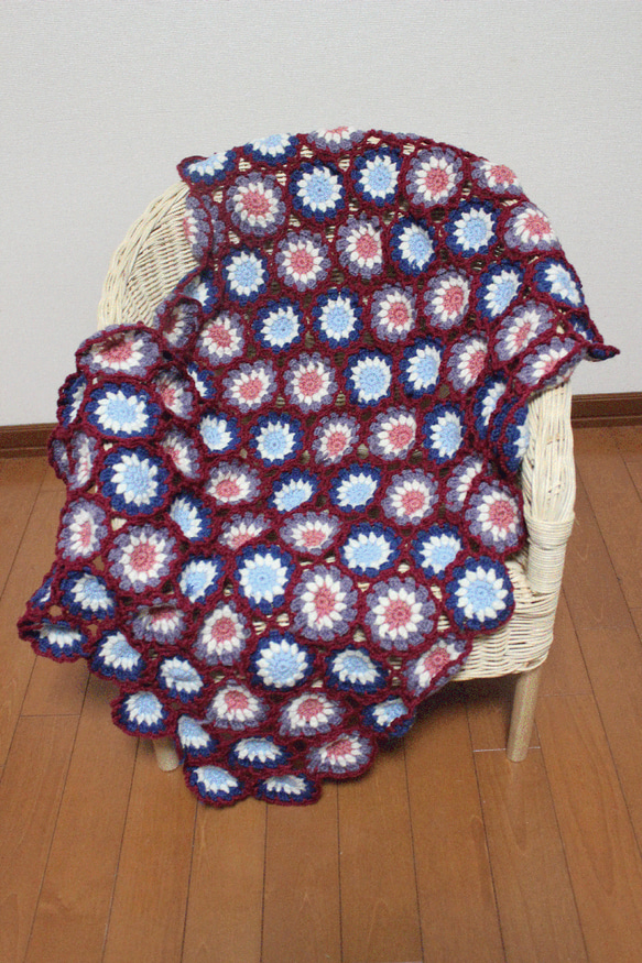 まるモチーフのひざかけ　【blanket-009】 1枚目の画像