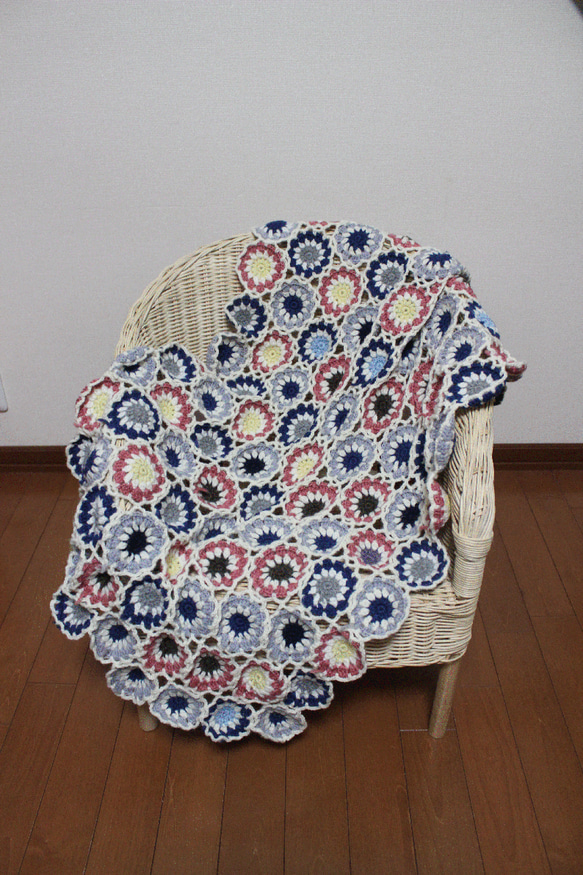 まるモチーフのひざかけ　【blanket-014】 1枚目の画像