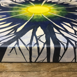 ブルーライトフォレスト/手描きの曼荼羅デコレーションエネルギーセンターがマインドフルネスの根の光を集める愛の化身 3枚目の画像