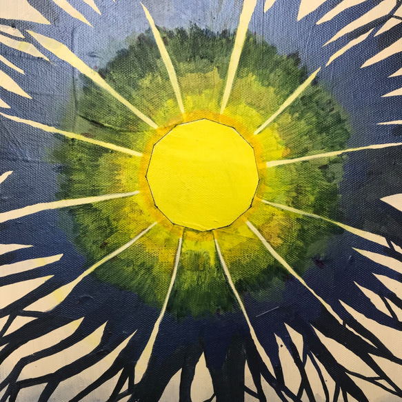 ブルーライトフォレスト/手描きの曼荼羅デコレーションエネルギーセンターがマインドフルネスの根の光を集める愛の化身 2枚目の画像