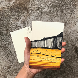 手工明信片㊣ 火山與方塊草地。（組） 第6張的照片