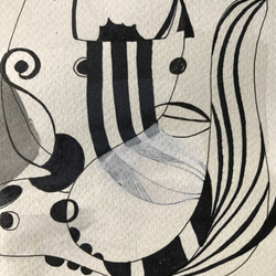 「貓的抽象畫」手繪 藝術 作品 插畫 限量 框 裝飾 貓 黑白 居家 可愛 造型 三件一組 第5張的照片