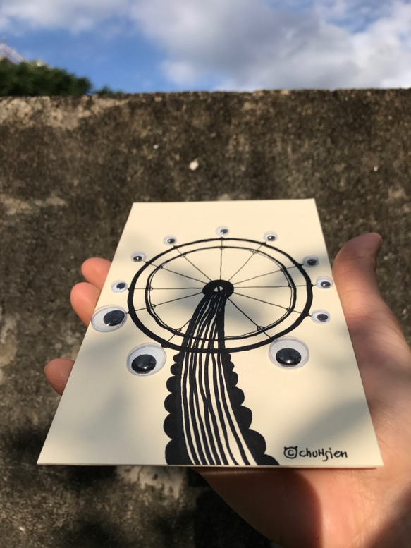 handmade cards "ferris wheel" |drawing|illustration| post 1枚目の画像